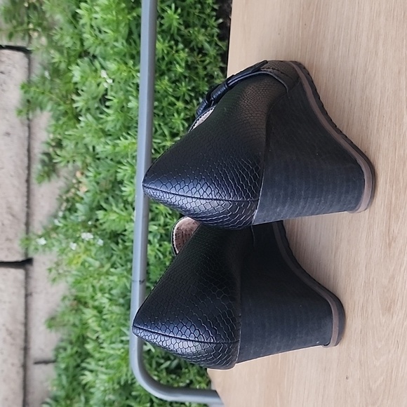 SOUL Naturalizer Women's Hila Loafer Wedge Women' 8.5 Black Snakeskin embossed - Picture 4 of 12